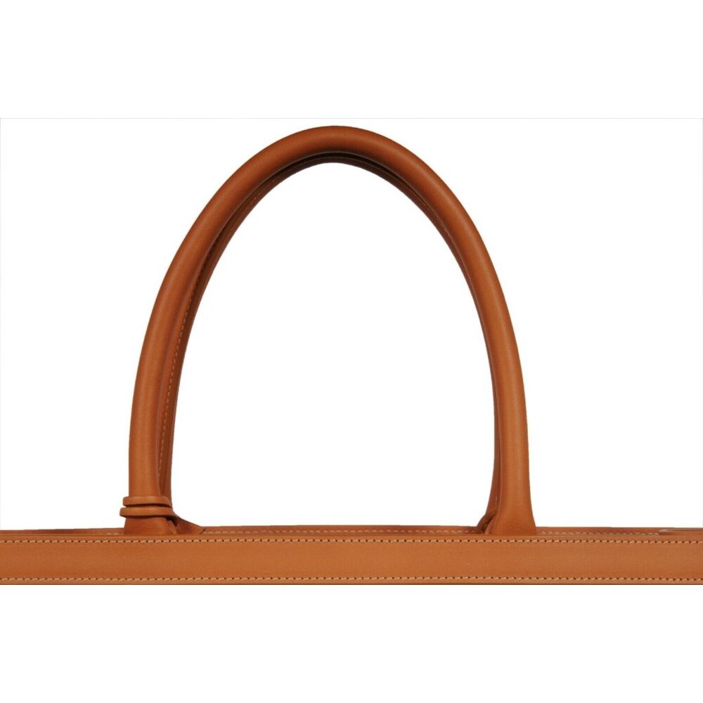 Celine Womens Vertical Cabas Logo Tote Bag Brown Beige Leather Large Travel Bag - Picture 4 of 16